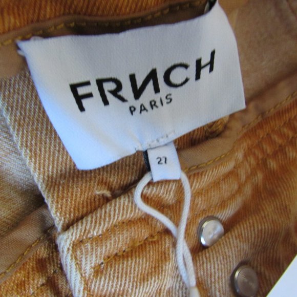 C$170 FRNCH Jeans High Rise Wide Leg Denim Women size 27,color:Mango - Picture 3 of 6